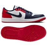 Nike Schuhe ohne Spikes Air Jordan 1 Low G White Obsidian Varsity Red Präsentation