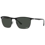 Ray Ban Sonnenbrille RB3686 Mat Black Chromande Dark Grey Polar Präsentation