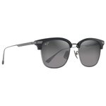Maui Jim Sonnenbrille Kalaunu Asian Fit Shiny Black Dark Silver Neutral Grey MauiBrilliant Präsentation