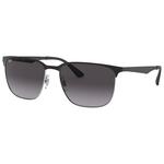 Ray Ban Sonnenbrille RB3569 Polished Black Silver Gradient Grey Präsentation