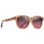Maui Jim Sonnenbrille Akahai Asian Fit Marron Clair Transparent Brillant Maui Rose Minéral Superthin Präsentation