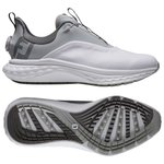 Footjoy Chaussures sans spikes Quantum BOA White Grey Charcoal Présentation