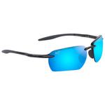 Maui Jim Hookipa Ultra G Shiny Black Grey Blue Hawaii MauiUltra 