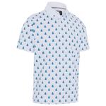 Callaway Golf Polohemde Sailboat Sunset Geo Print Bright White Präsentation