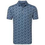 Footjoy Polohemde Hidden Palm Print Lisle Navy White Präsentation