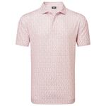Footjoy Polohemde Floral Sketch Print Lisle Orange White Präsentation