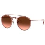 Ray Ban Sonnenbrille RB3647N Round Double Bridge Polished Copper Gradient Brown Präsentation