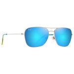 Maui Jim Sonnenbrille Naauao Argent Brillant Bleus Verts Bleu Hawaï MauiPure Präsentation