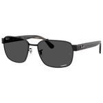 Ray Ban Sonnenbrille RB3751CH Polished Black Chromance Dark Grey Polar Präsentation