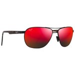 Maui Jim Sonnenbrille Castles Vernie Noir Mat Havane Foncé Hawaii Lava Minéral Superthin Präsentation