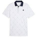 Puma Golf Polohemde Pure 2.0 Argyle Polo White Glow Deep Navy Präsentation