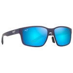 Maui Jim Sonnenbrille Walewaha Asian Fit Metal Matte Blue Blue Hawaii Mineral Superthin Präsentation