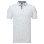 Footjoy Polohemde Figure Print Lisle White Flint Präsentation