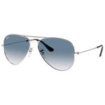 Ray Ban RB3025 Aviator Polished Silver Gradient Light Blue 