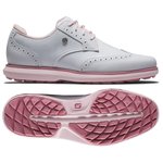 Footjoy Schuhe ohne Spikes Women's Traditions Spikeless White White Pink Präsentation