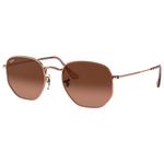 Ray Ban Sonnenbrille RB3548N Hexagonal Flat Polished Copper Gradient Brown Präsentation
