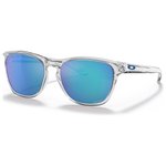 Oakley Sonnenbrille Manorburn Polished Clear Prizm Sapphire Präsentation