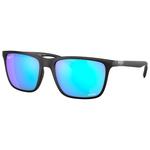 Ray Ban Sonnenbrille RB4385 Matte Black Chromance Polar Green Blue Präsentation