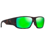 Maui Jim Sonnenbrille Keha Asian Fit Havane Foncé Mat Maui Green Minéral SuperThin Präsentation