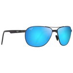 Maui Jim Sonnenbrille Castles Ruthénium Foncé Mat Noir Bleu Hawai Minéral Superthin Präsentation