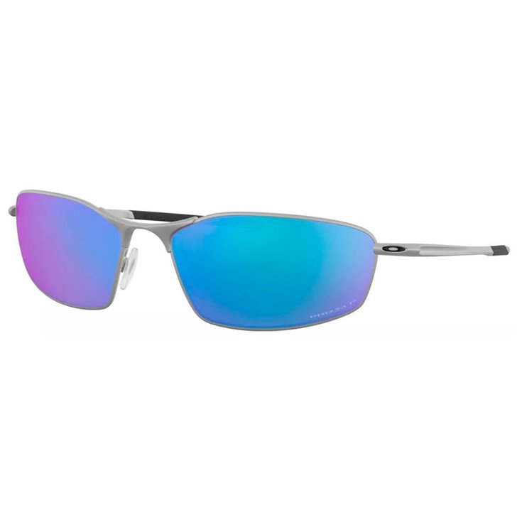 Oakley Sonnenbrille Whisker Satin Chrome Prizm Sapphire Polarized Präsentation