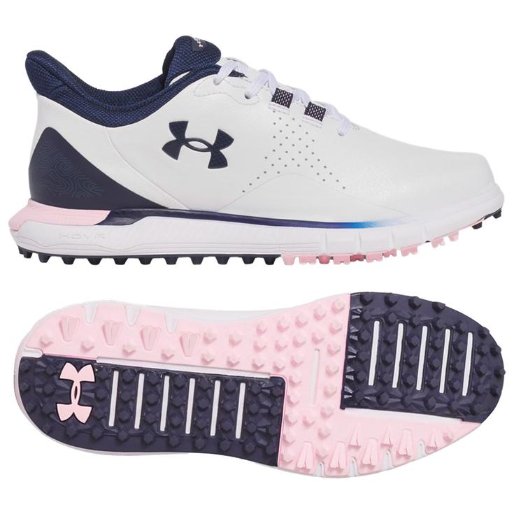 Under Armour Chaussures sans spikes W Drive Fade Spikeless White Prime Pink Midnight Navy Présentation