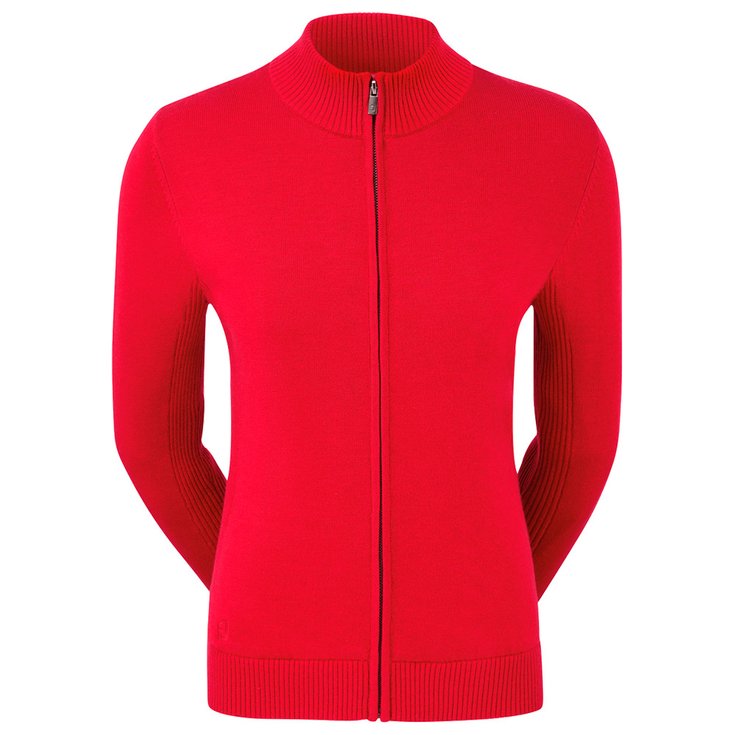 Footjoy Pull Women’s Full-Zip Lined Wool Pullover Red Présentation