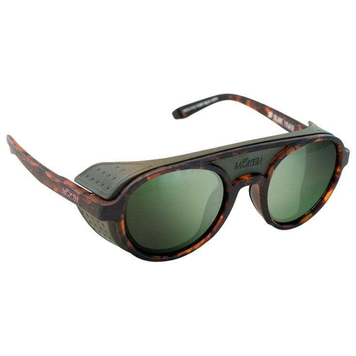 Moken Vision Lunettes de soleil Hawkins Vintage Tortoise Kaki Green Cat.3 Polarized Présentation