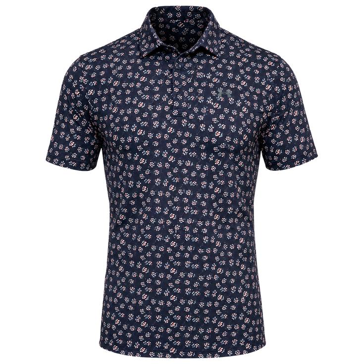 Under Armour Polo Playoff 3.0 Printed Polo Midnight Navy Posh Pink Castlerock Présentation
