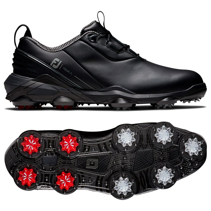 Footjoy Chaussures avec spikes Tour Alpha Black Charcoal Red Présentation