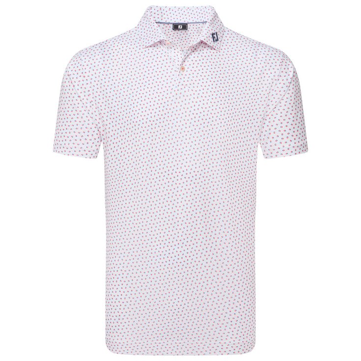 Footjoy Bounce Print Pique White Hibiscus 