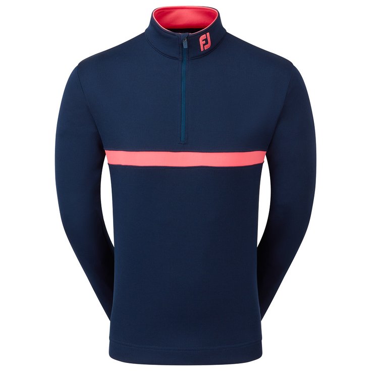 Footjoy Pull Inset Stripe Chill-Out Navy Coral Red Présentation