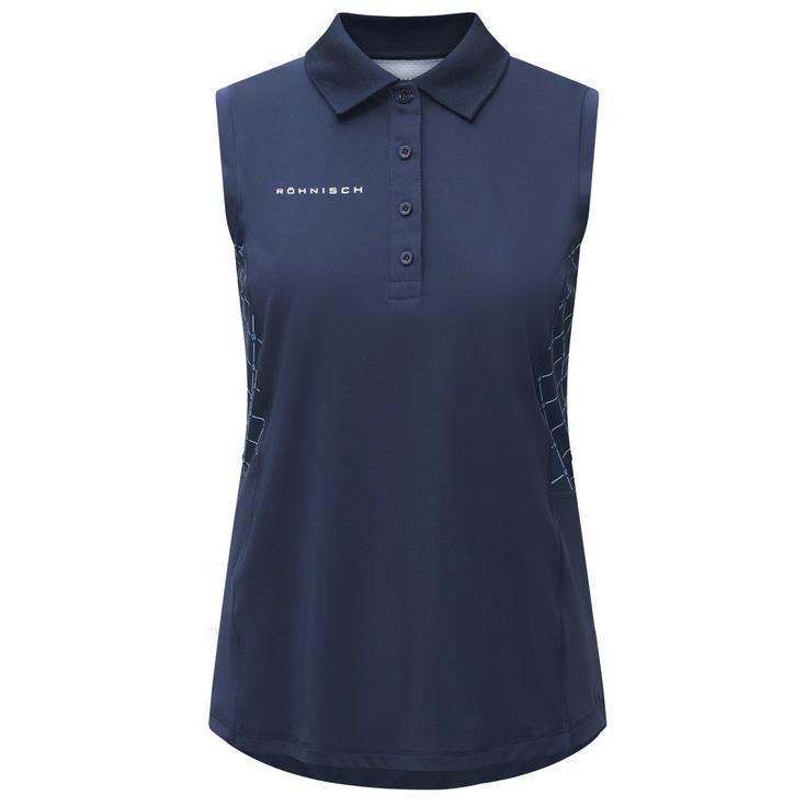 Rohnisch Polohemde Nicky Sleeveless Poloshirt Micro R Check Navy Präsentation