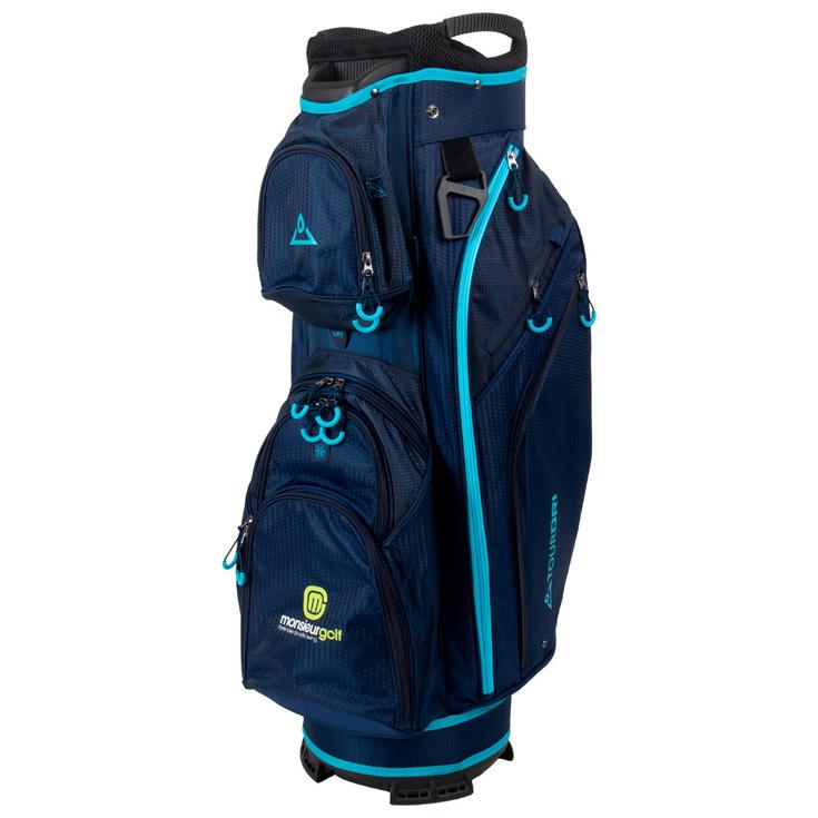 TourDri Cartbag (Komplettsatz) Tourdri 10.5 Trolley monsieurgolf Navy Aqua Blue Präsentation