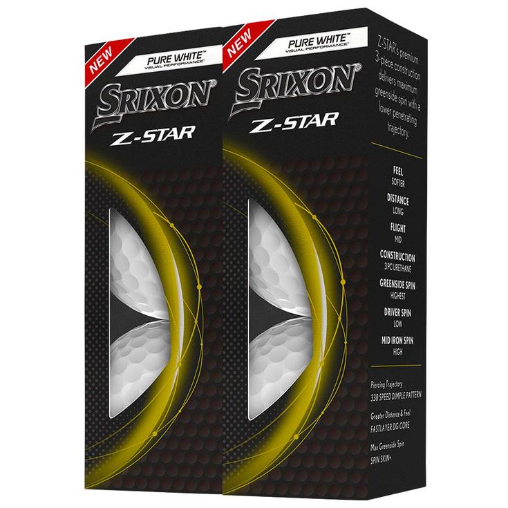 Srixon Neue Golfbälle Z-Star Performance Pack 6 Balles White Präsentation