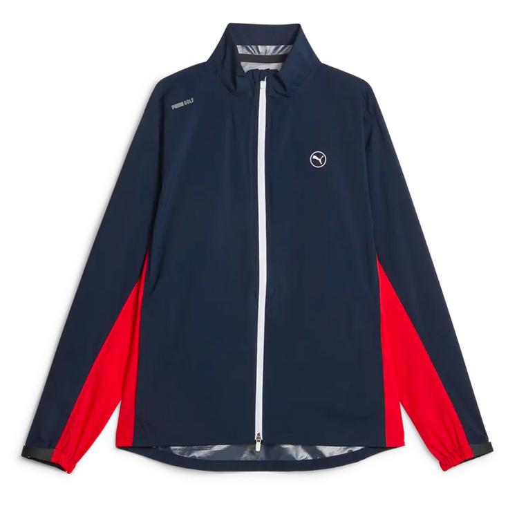 Puma Golf Veste pluie Rain Jacket Navy Blazer Strong Red Présentation