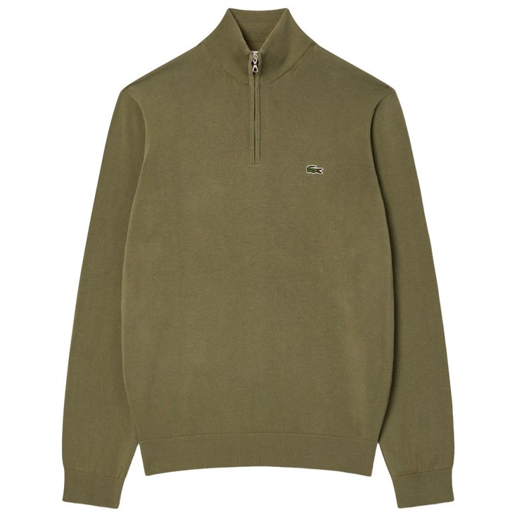 Lacoste Pullover Sportswear Classic 1/4 Zip Kaki Präsentation