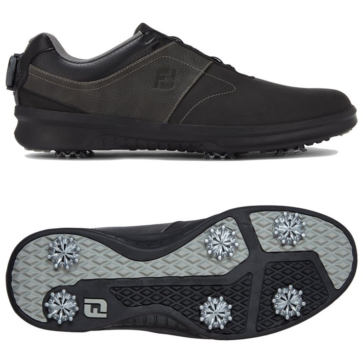 Footjoy Chaussures avec spikes Contour BOA Black Charcoal Présentation