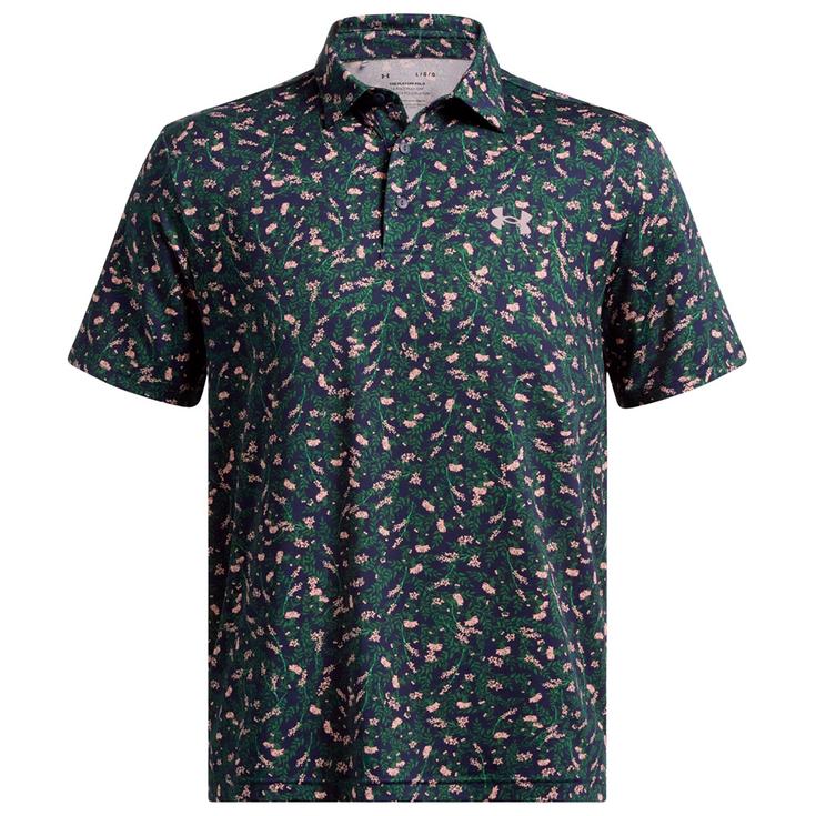 Under Armour Polohemde Playoff 3.0 Printed Polo Midnight Navy Forest Green Präsentation