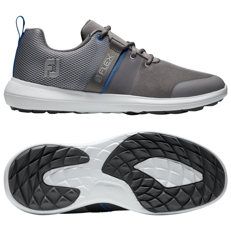 Footjoy Schuhe ohne Spikes Flex Grey Blue Präsentation