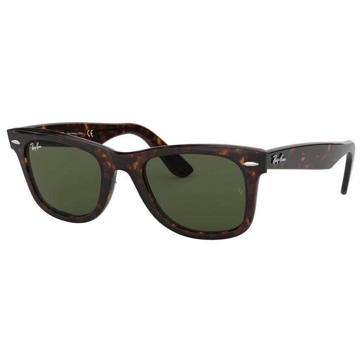 Ray Ban Sonnenbrille RB2140 Original Wayfarer Classic Polished Tortoise Green G-15 Präsentation
