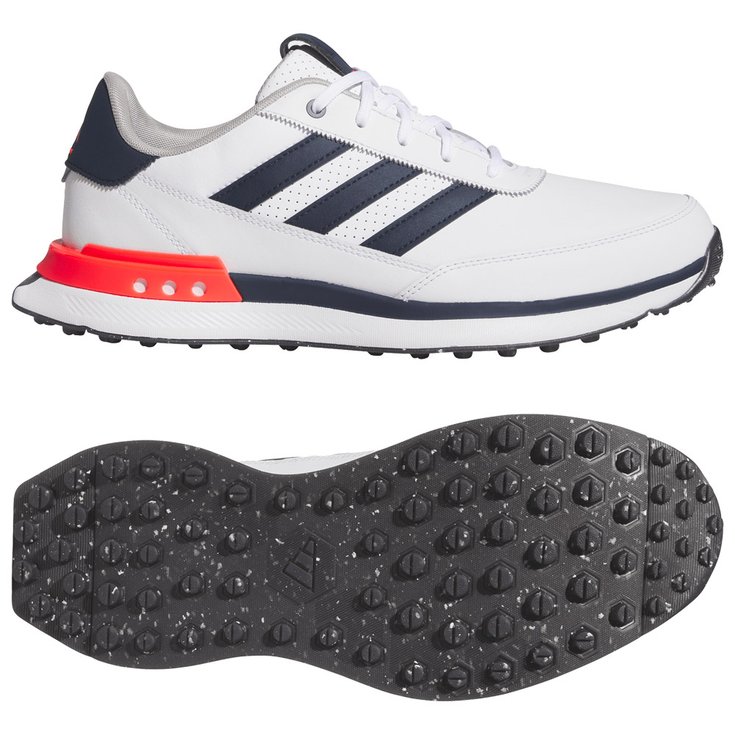adidas Schuhe ohne Spikes S2G SL Leather 24 White Collegiate Navy Lucid Red Präsentation