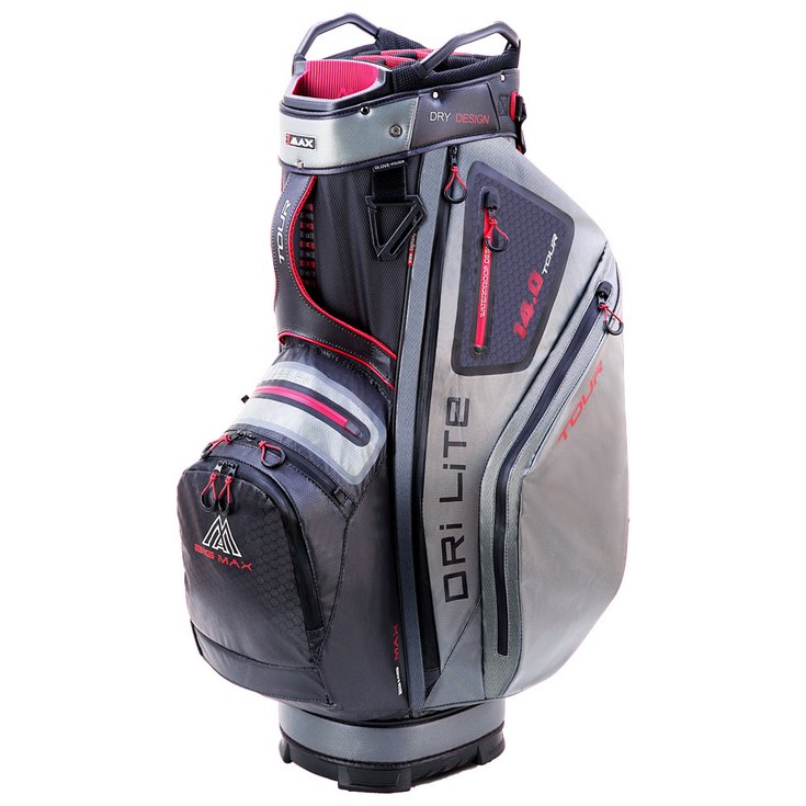 Big Max Cartbag (Komplettsatz) Drilite Tour Black Charcoal Merlot Präsentation