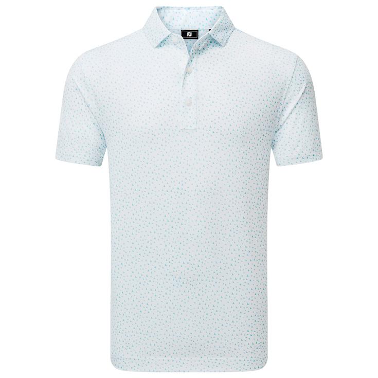 Footjoy Polohemde Bird Print White Air Blue Präsentation