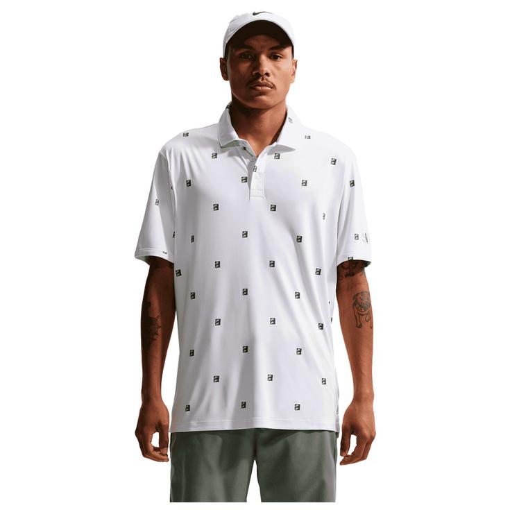 Nike Polo Par 5 Icon Stack Print White Malachite Présentation