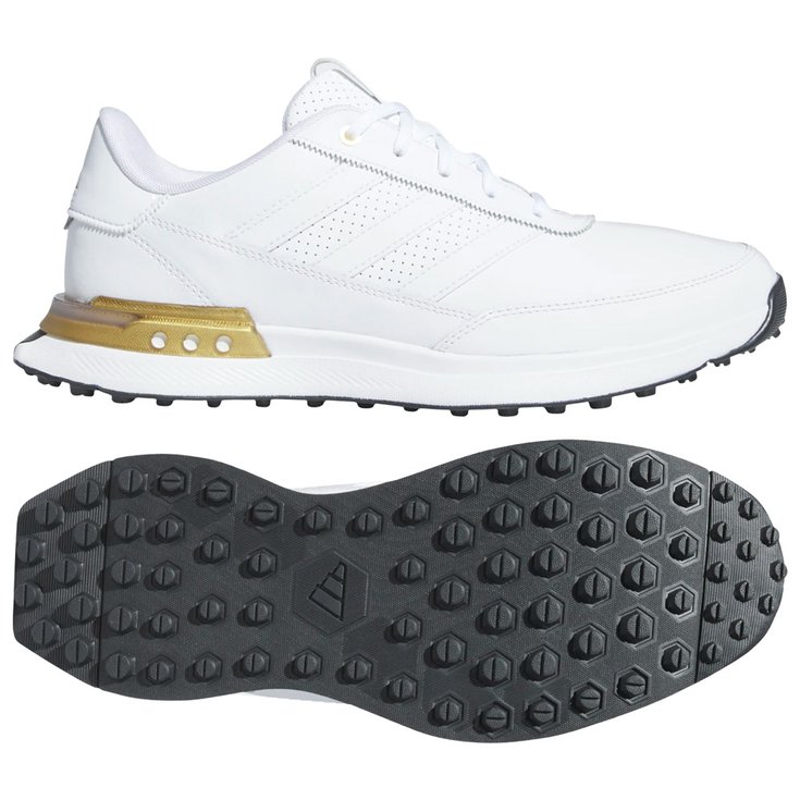 adidas Chaussures sans spikes S2G SL Leather 24 White White Gold Met Présentation