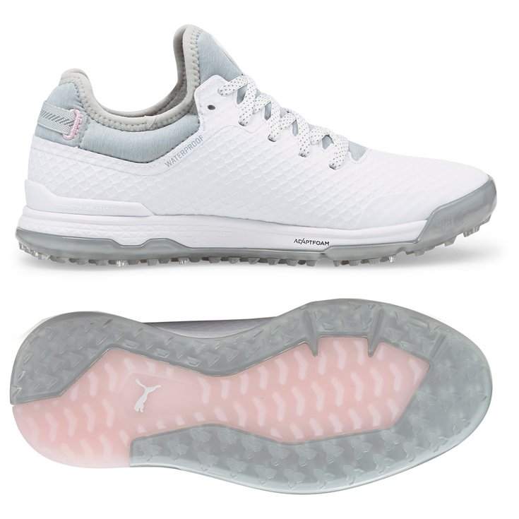 Puma Golf Schuhe ohne Spikes Women's Proadapt Alphacat White Silver Pink Lady Präsentation