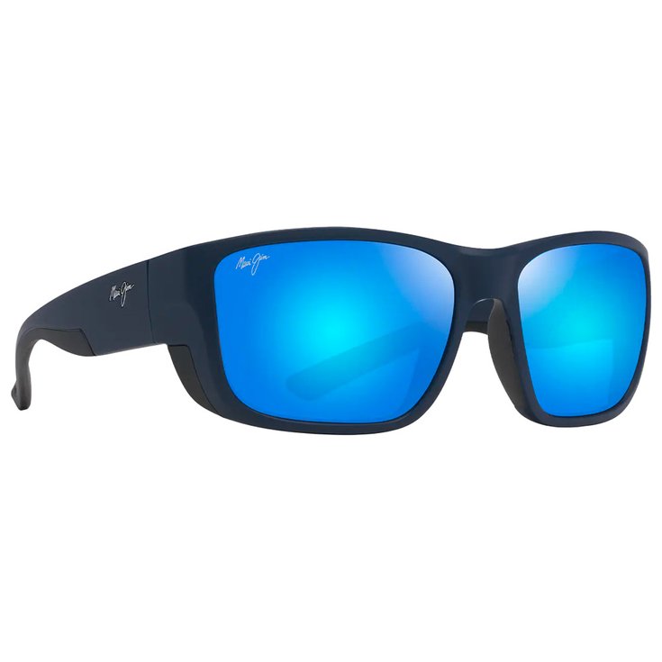 Maui Jim Sonnenbrille Amberjack Bleu Marine Foncé Mat Blue Hawaii Mineral Superthin Präsentation