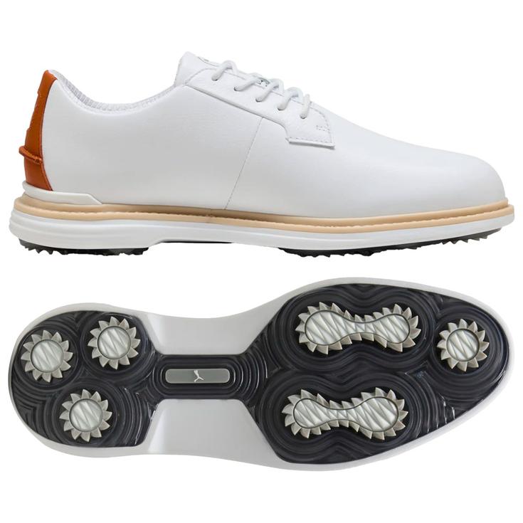 Puma Golf Schuhe ohne Spikes Royale Blanc Marron Präsentation