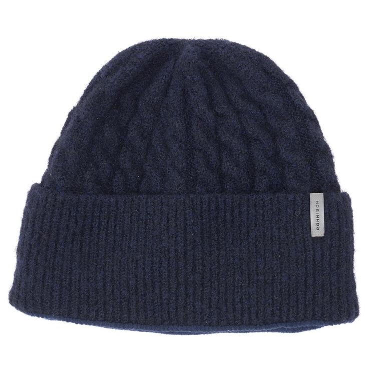 Rohnisch Mütze Cable Lined Beanie Navy Präsentation